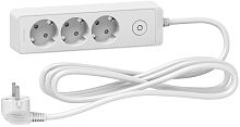 Удлинитель с заземлением и выключателем Schneider Electric Unica Extend 3-м 3,0м 16А 3500Вт белый картинка 